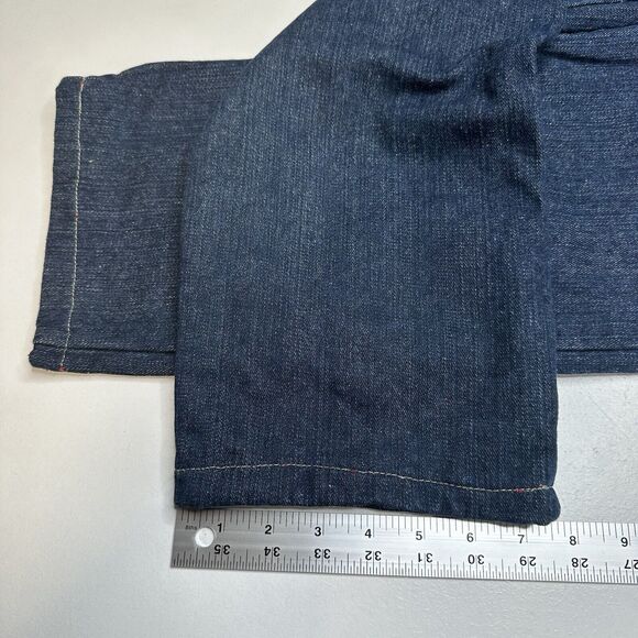 Dickies Flannel Lined Jeans Women 8 Relaxed Fit Straight Blue Denim Plaid Hemmed - Picture 11 of 12